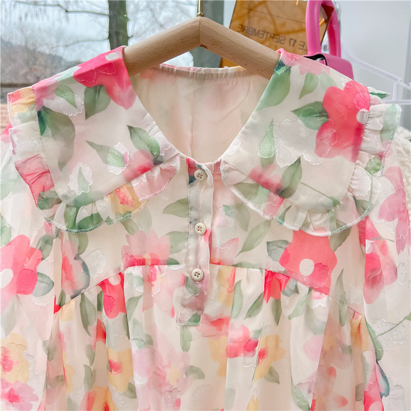 Παιδικά φορέματα κοριτσιών Κορεάτικο στυλ Δαντέλα Φορέματα πριγκίπισσας Κομψό φλοράλ φόρεμα Παιδικά ρούχα Βρεφικά γαμήλια πάρτι μόδας Vestidos