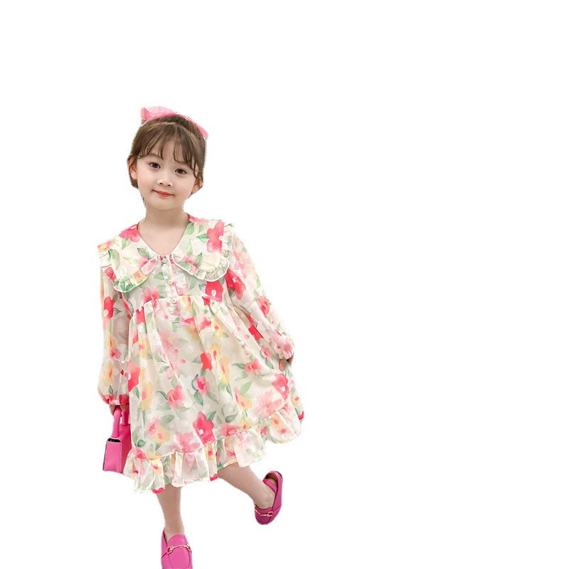 Παιδικά φορέματα κοριτσιών Κορεάτικο στυλ Δαντέλα Φορέματα πριγκίπισσας Κομψό φλοράλ φόρεμα Παιδικά ρούχα Βρεφικά γαμήλια πάρτι μόδας Vestidos