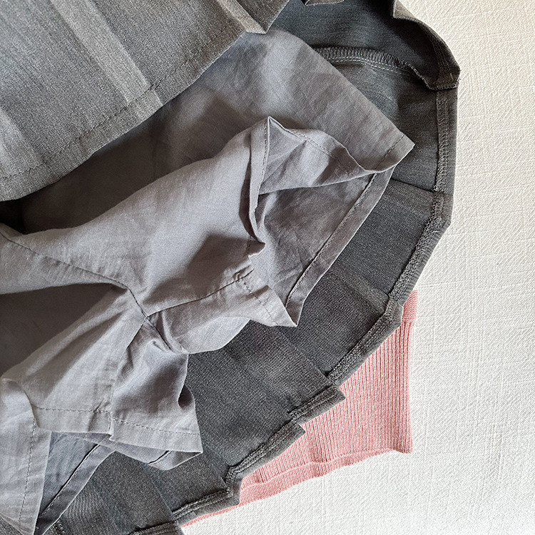 Jesenska moda preppy stila sive plisirane suknje za djevojčice odijelo fabri suknja za sve