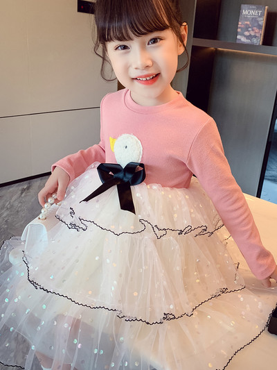 Tüdrukute armas kleit sügisene sügisene tüdrukute korea stiilis kleidid pikkade varrukatega tüdrukute peokleit vabaaja printsessi kleit Laste tüdrukute riided 3-7 a