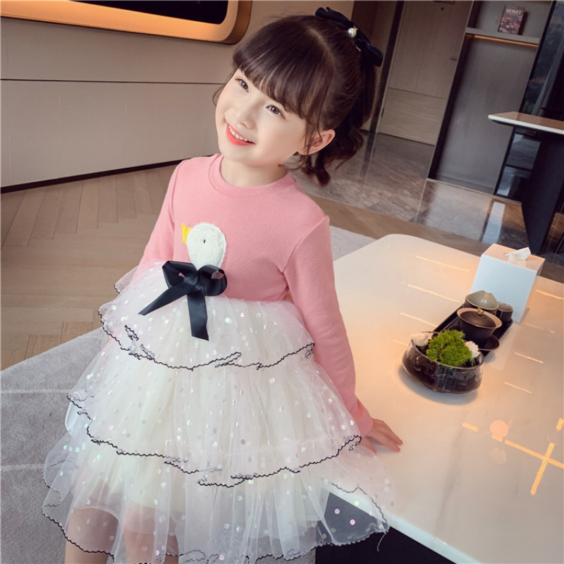 Tüdrukute armas kleit sügisene sügisene tüdrukute korea stiilis kleidid pikkade varrukatega tüdrukute peokleit vabaaja printsessi kleit Laste tüdrukute riided 3-7 a