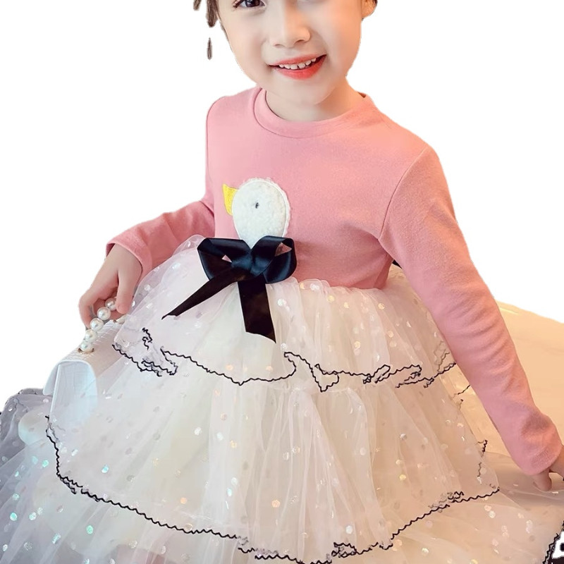 Tüdrukute armas kleit sügisene sügisene tüdrukute korea stiilis kleidid pikkade varrukatega tüdrukute peokleit vabaaja printsessi kleit Laste tüdrukute riided 3-7 a