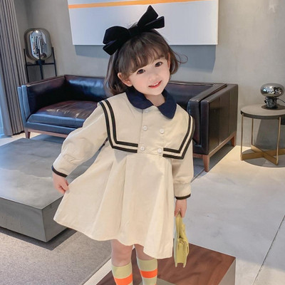 Kevadsügisne tüdrukute kleit Briti stiilis kleit pikkade varrukatega üliõpilaskleidi riided tüdrukutele koolistiilis beebide riided