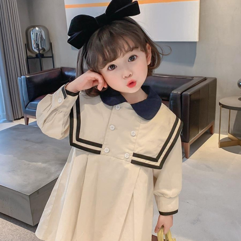 Kevadsügisne tüdrukute kleit Briti stiilis kleit pikkade varrukatega üliõpilaskleidi riided tüdrukutele koolistiilis beebide riided