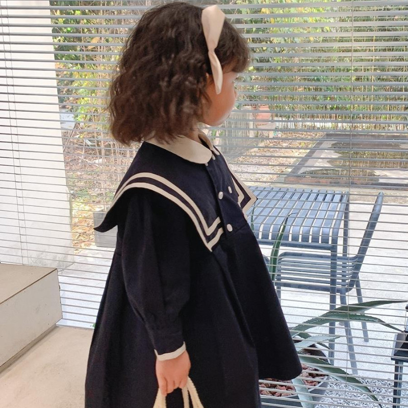 Kevadsügisne tüdrukute kleit Briti stiilis kleit pikkade varrukatega üliõpilaskleidi riided tüdrukutele koolistiilis beebide riided