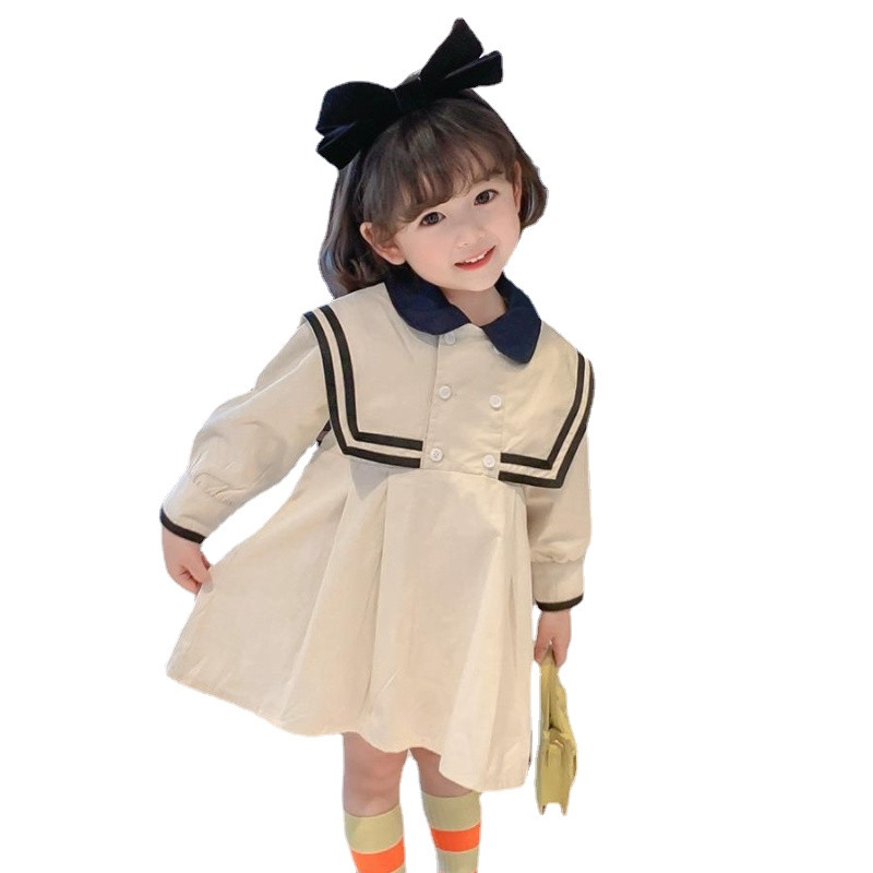 Kevadsügisne tüdrukute kleit Briti stiilis kleit pikkade varrukatega üliõpilaskleidi riided tüdrukutele koolistiilis beebide riided