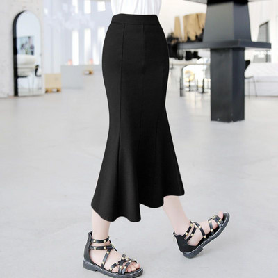 Παιδικά κορίτσια Μαύρες φούστες Fishtail 2023 Νέα άφιξη Εφηβικά κορίτσια Γλυκιές φούστες γοργόνας Πριγκίπισσα Ρούχα χορού Άνοιξη φθινοπωρινή φούστα