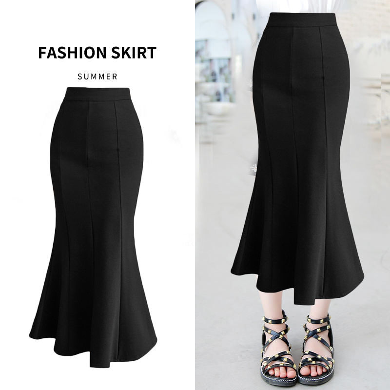 Παιδικά κορίτσια Μαύρες φούστες Fishtail 2023 Νέα άφιξη Εφηβικά κορίτσια Γλυκιές φούστες γοργόνας Πριγκίπισσα Ρούχα χορού Άνοιξη φθινοπωρινή φούστα