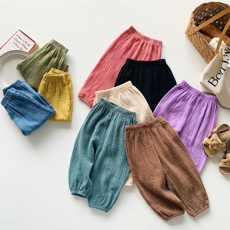 Armsad tüdrukud, puuvillased linased püksid, beebid, lapsed, vabad haaremipüksid, kevadsuvi, hingavad püksid, tüdrukud, lasteriided