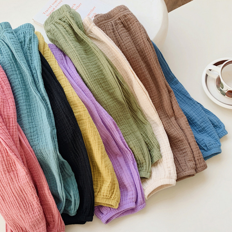 Armsad tüdrukud, puuvillased linased püksid, beebid, lapsed, vabad haaremipüksid, kevadsuvi, hingavad püksid, tüdrukud, lasteriided