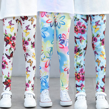 Клинове за момичета 2022 Пролет и есен Тънки детски еластични панталони с щампи Корейска мода Детски панталони Лятно облекло 2-12 г.