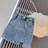 Παιδικές κοριτσίστικες τζιν φούστες 2023 Νέα άφιξη Παιδικές casual μπλε τζιν φούστες Κορεάτικου στυλ Εφηβικές φούστες βαμβακερές