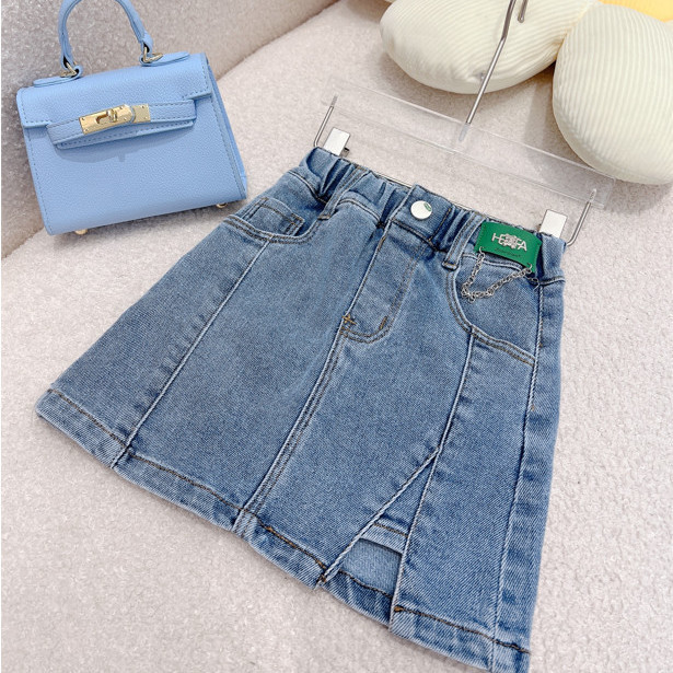 Παιδικές κοριτσίστικες τζιν φούστες 2023 Νέα άφιξη Παιδικές casual μπλε τζιν φούστες Κορεάτικου στυλ Εφηβικές φούστες βαμβακερές
