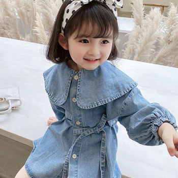 Τζιν φόρεμα για κορίτσια Κορεάτικο στιλ Πριγκίπισσα Κοστούμια για πάρτι μόδας άνοιξη φθινόπωρο Μακρυμάνικο τζιν φόρεμα για κορίτσια Vestidos