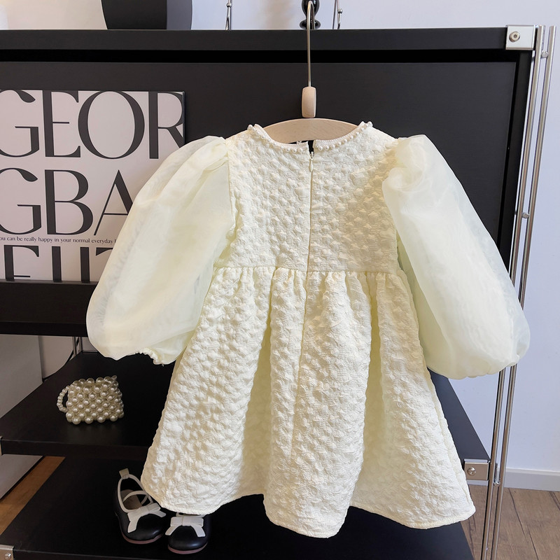 Korea versioon Tüdrukute Kleidid Kevadsügisele Lastele Pikkade varrukatega Tikitud Kleit Tüdrukutele Retrokleit Lastele Magusad lillelised riided