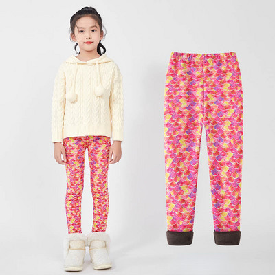 Φθινόπωρο Χειμώνας ζεστό παντελόνι για κορίτσια Βελούδινο χοντρό κολάν για κορίτσια Flower print Παιδικά παντελόνια για κορίτσια Παντελόνια ηλικίας 4-13 ετών