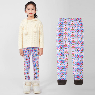 Φθινόπωρο Χειμώνας ζεστό παντελόνι για κορίτσια Βελούδινο χοντρό κολάν για κορίτσια Flower print Παιδικά παντελόνια για κορίτσια Παντελόνια ηλικίας 4-13 ετών