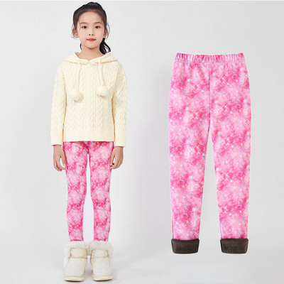 Φθινόπωρο Χειμώνας ζεστό παντελόνι για κορίτσια Βελούδινο χοντρό κολάν για κορίτσια Flower print Παιδικά παντελόνια για κορίτσια Παντελόνια ηλικίας 4-13 ετών