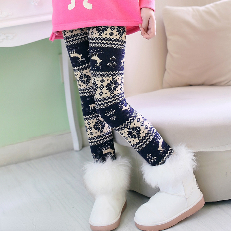 Φθινόπωρο Χειμώνας ζεστό παντελόνι για κορίτσια Βελούδινο χοντρό κολάν για κορίτσια Flower print Παιδικά παντελόνια για κορίτσια Παντελόνια ηλικίας 4-13 ετών