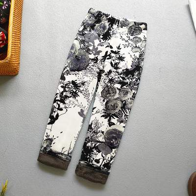 Dječja odjeća jesen zima plus baršunaste tajice za djevojčice debele tople hlače s printom cvijeća korejske uske hlače za djevojčice dječje