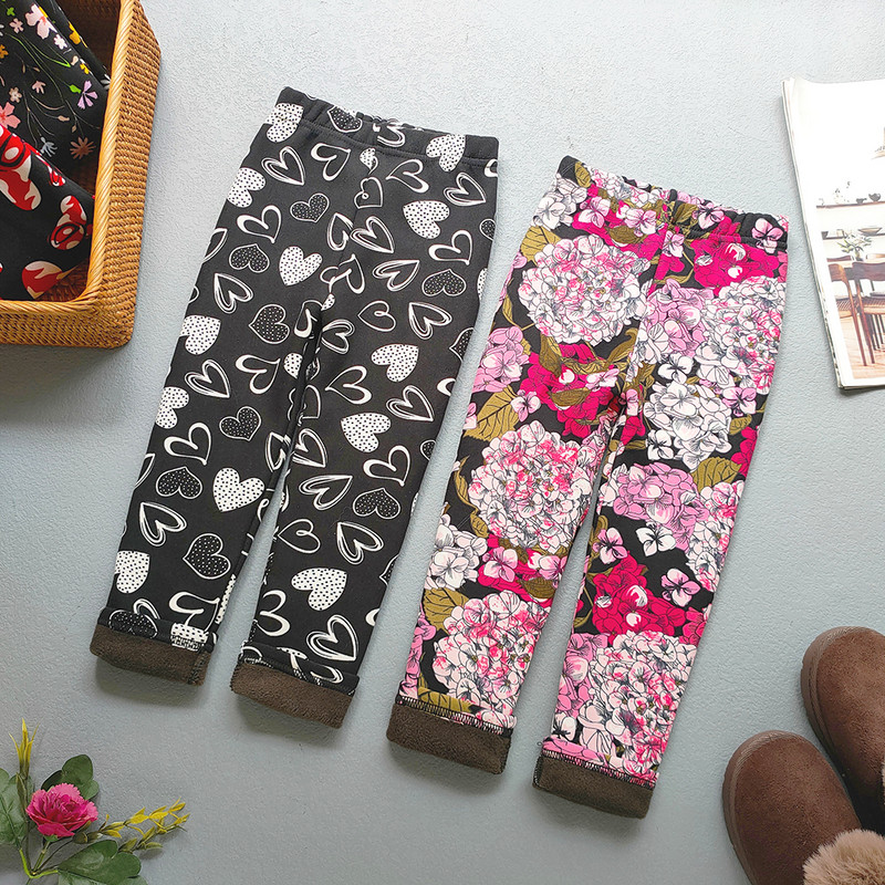 Dječja odjeća jesen zima plus baršunaste tajice za djevojčice debele tople hlače s printom cvijeća korejske uske hlače za djevojčice dječje