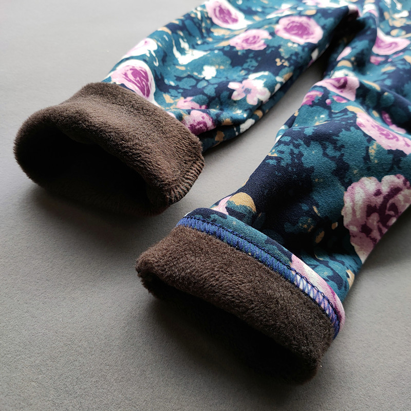 Dječja odjeća Hlače za djevojčice Jesen Zima Flis tajice za zagrijavanje Tajice za djevojčice Vintage tople hlače s cvjetnim uzorkom 2-11 godina