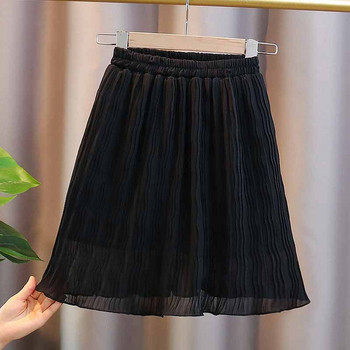 Παιδικές κοριτσίστικες πλισέ σιφόν φούστες 2023 Νέα άφιξη Παιδικές casual μπεζ μαύρες φούστες Εφηβικές φούστες με λεπτή εφαρμογή Κορεάτικο στυλ