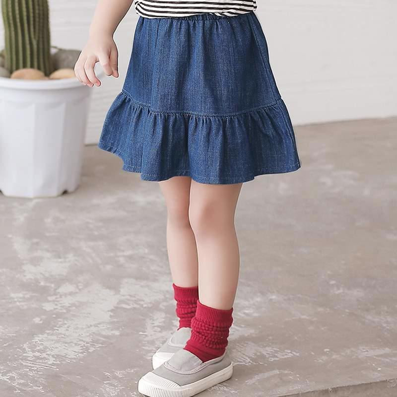 Laste tüdrukute plisseeritud teksaseelikud 2022 Uus saabumine Laste sinised teksaseelikud Teismeliste tüdrukute tudengiseelik Laste tüdrukute suveriided