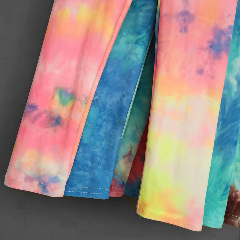 Proljeće ljeto Dječje hlače Šarene fluorescentne tajice s printom u boji za djevojčice Hlače za djevojčice Mekane elastične uske hlače