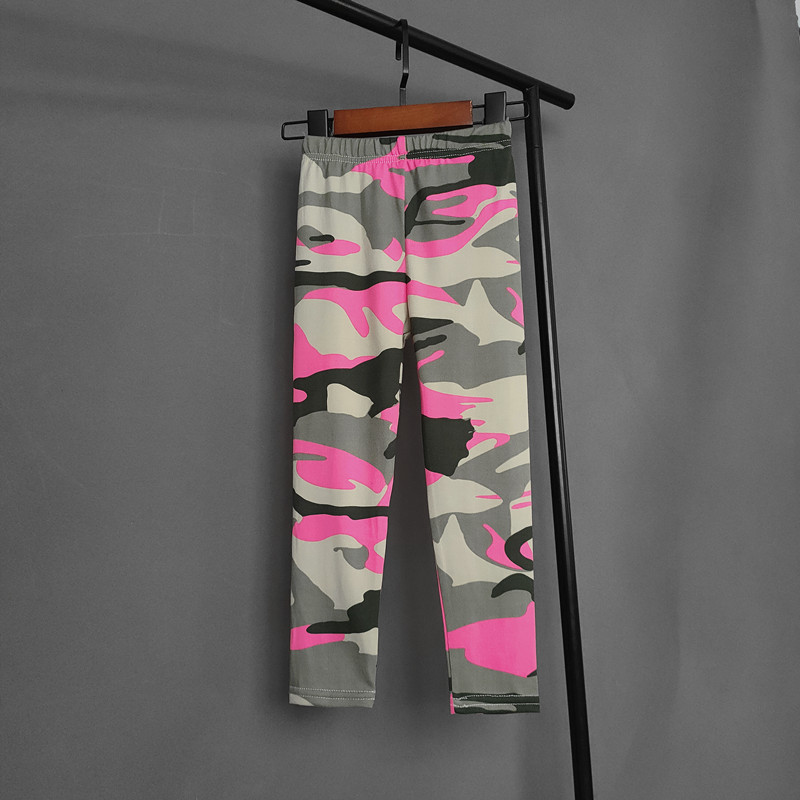 Tüdrukute säärised Kevadsuvi Kamuflaažiprint Püksid Lapsed Õhukesed Hingavad Liibuvad Püksid Laste Elastsus Ruudulised Retuusid