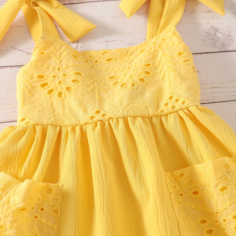 ma&baby 1-6Y Dječja haljina za djevojčice Vintage izdubljena mašna s volanima A kroja haljine za djevojčice Ljetna dječja blagdanska odjeća D01