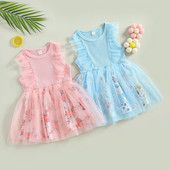 Ma&Baby 1-5Y Summer Toddler Παιδικό Φόρεμα Καλοκαιρινό τούλι Floral Print Φορέματα Tutu για κορίτσια D01