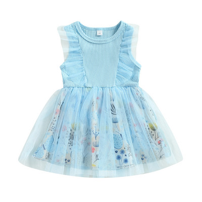 Ma&Baby 1-5Y Summer Toddler Παιδικό Φόρεμα Καλοκαιρινό τούλι Floral Print Φορέματα Tutu για κορίτσια D01