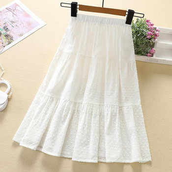 Παιδικές κοριτσίστικες λευκές φούστες σιφόν 2023 Νέες παιδικές καλοκαιρινές λεπτές βαμβακερές φούστες Ψηλόμεσες μωβ φούστες Εφηβικές φούστες καθημερινές