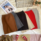 Pletene suknje za djevojčice Elastični paket Suknje za bokove Novi dolazak 2022. Jesen Zima Odjeća Elegantna pencil suknja za djevojčice