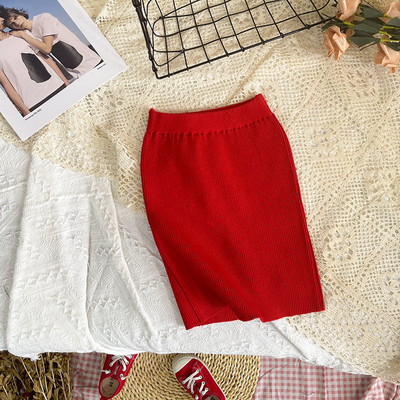 Pletene suknje za djevojčice Elastični paket Suknje za bokove Novi dolazak 2022. Jesen Zima Odjeća Elegantna pencil suknja za djevojčice