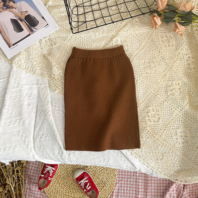 Pletene suknje za djevojčice Elastični paket Suknje za bokove Novi dolazak 2022. Jesen Zima Odjeća Elegantna pencil suknja za djevojčice