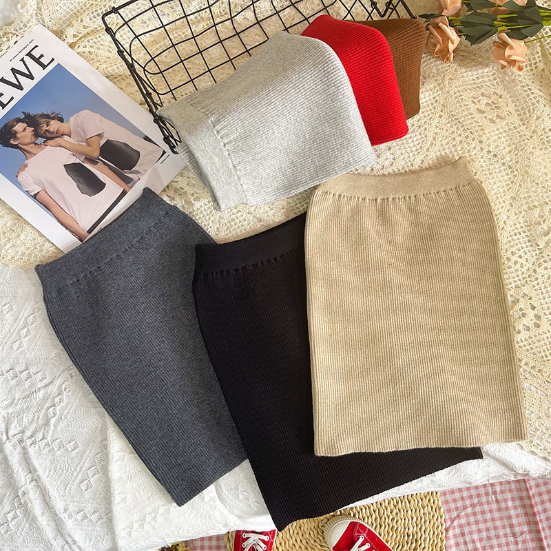 Pletene suknje za djevojčice Elastični paket Suknje za bokove Novi dolazak 2022. Jesen Zima Odjeća Elegantna pencil suknja za djevojčice