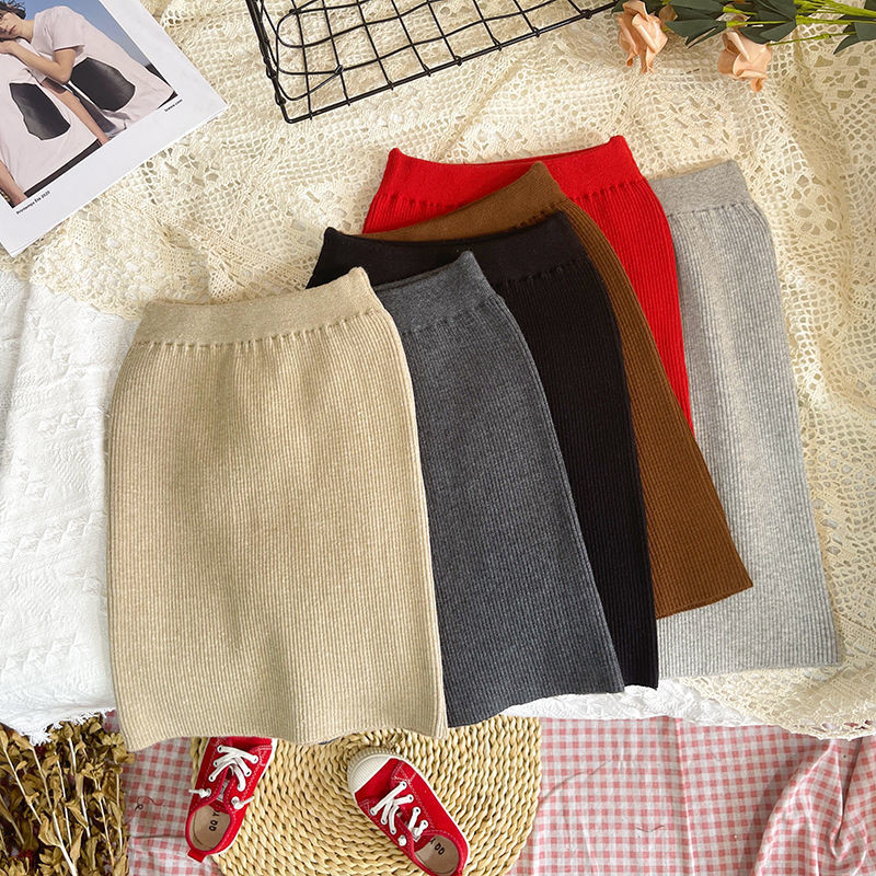 Pletene suknje za djevojčice Elastični paket Suknje za bokove Novi dolazak 2022. Jesen Zima Odjeća Elegantna pencil suknja za djevojčice