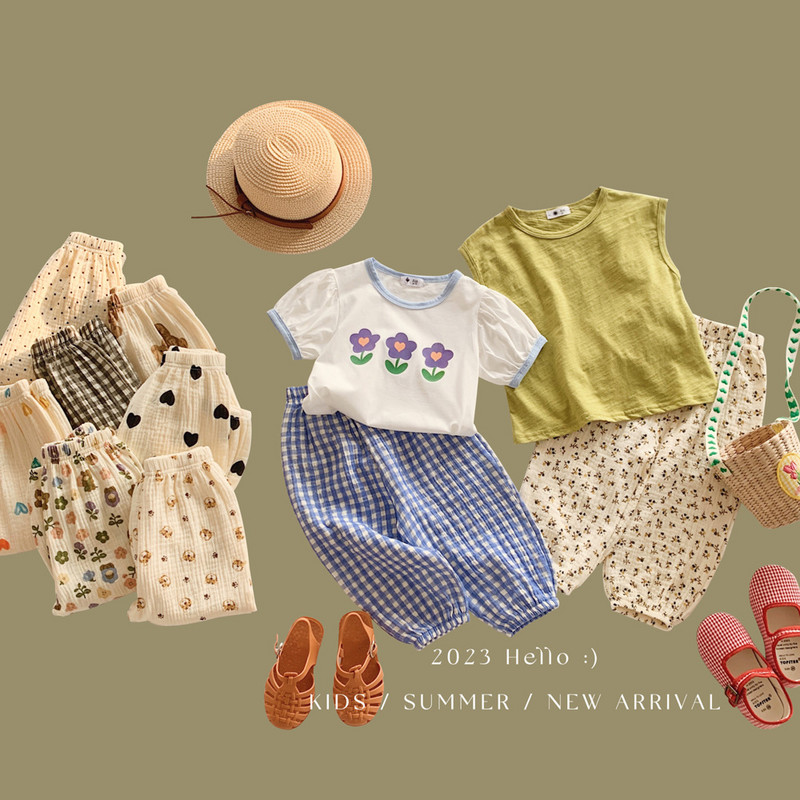 Beebi orgaanilised puuvillased püksid vastsündinud väikelapsed poistele püksid vabaaja haaremipüksid kevad suvi armsad pehmed musliinriided püksid Capris