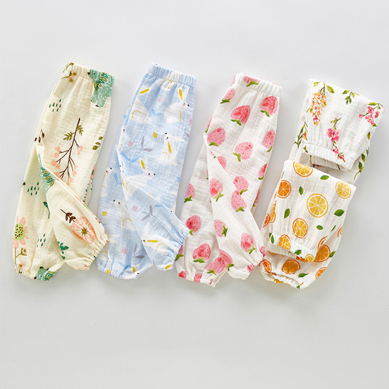 Pantaloni drăguți de vară pentru copii, haine pentru copii, pantaloni pentru fete, pantaloni din muselină din bumbac, pentru băieți, pantaloni de trening pentru copii, cu imprimeu de desene animate.