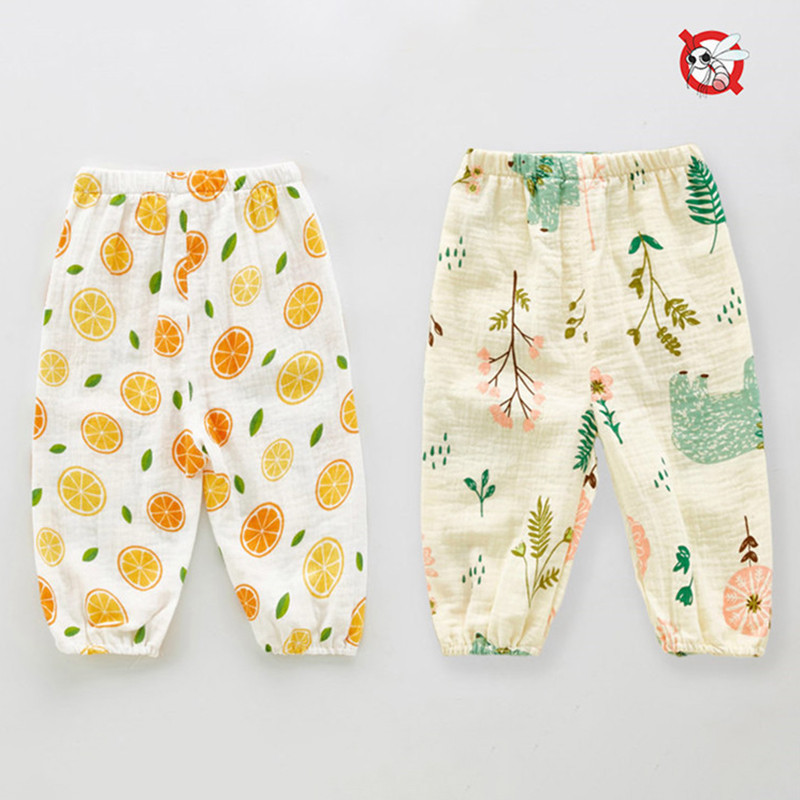 Pantaloni drăguți de vară pentru copii, haine pentru copii, pantaloni pentru fete, pantaloni din muselină din bumbac, pentru băieți, pantaloni de trening pentru copii, cu imprimeu de desene animate.