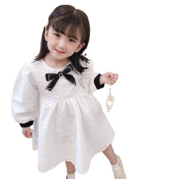 Ανοιξιάτικα φθινοπωρινά φορέματα για κορίτσια Κοριάτικα κορεάτικα ρούχα μακρυμάνικα πριγκίπισσα γαμήλια δαντέλα φόρεμα παπιγιόν για κορίτσια Φόρεμα διαγωνισμού για πάρτι