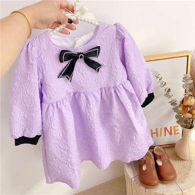 Kevad-sügis tüdrukute kleidid Tüdrukute korea rõivad Pikad varrukad Printsess Pulmapits Pitsikleit Tüdrukute Peokleit Peokleit