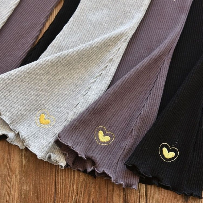 Dječje Djevojčice Široke tajice 2023 Novi dolazak Dječje ležerne elastične hlače Srce izvezene Slim Fit Leggins Ljetne hlače za djevojčice