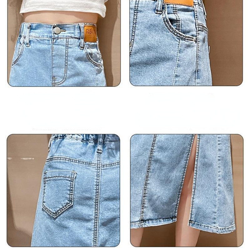 3–14-aastased lapsed, tüdrukud, teksaseelikud kevadsuvi, uus pahkluu pikkusega teksaseelik, stiilne tänavarõivas, suurus 110–170