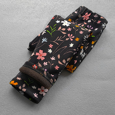 Jesen Zima Tajice za djevojčice Debele tople hlače na točkice Kid Girl Leopard Plus Hlače od baršuna Dječje vintage hlače s cvijećem