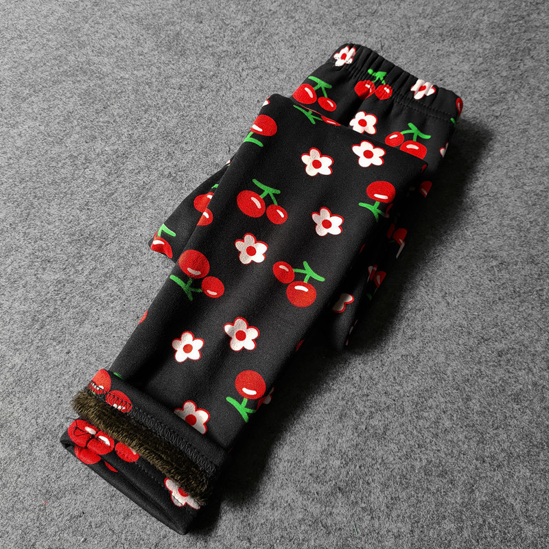 Jesen Zima Tajice za djevojčice Debele tople hlače na točkice Kid Girl Leopard Plus Hlače od baršuna Dječje vintage hlače s cvijećem