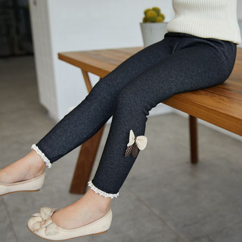 Нови есенно-зимни дънкови панталони за момичета Топли детски клинове Удебелени кадифени панталони Детски панталони Панталони за момиченца Icing Leggings