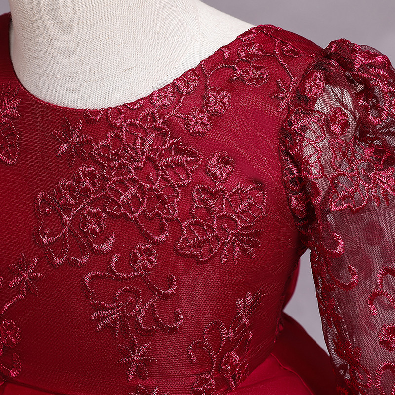 Jõulukleit beebitüdrukutele Printsess pikkade varrukatega seljata laste sünnipäevaks ristimispeokleit Väikelapse pitsist balliõhtu kleit